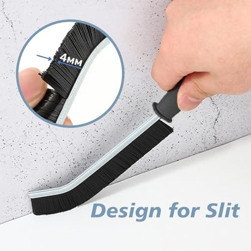 Crevice Cleaning Brush Magic Brush Tool, Bathroom Tile Groove Gap Radiator Window Sink Alloy Cleaning Scrubbing Brushes with Long Handle, Thin Cleaning Supplies for Home Kitchen Narrow Corners - Thumbnail 3