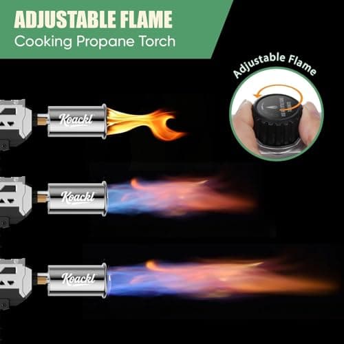 KOACKL Powerful Propane Torch Gun, Kitchen Torch with Adjustable Flame, Flamethrower Blow Torch Gun, Gas Welding Kits for BBQ, Searing Steak, Camping & Charcoal Torch Lighter(Tank Not Included) - Thumbnail 3