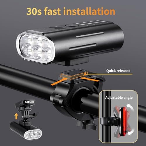 Yosky True 2000 Lumen Bike Lights for Night Riding EVO 6800mAh 6 LED Bike Headlight and Tail Light Set Rechargeable Bike Light Front and Back for Road Mountain Bike, Waterproof Safety Light - Thumbnail 5