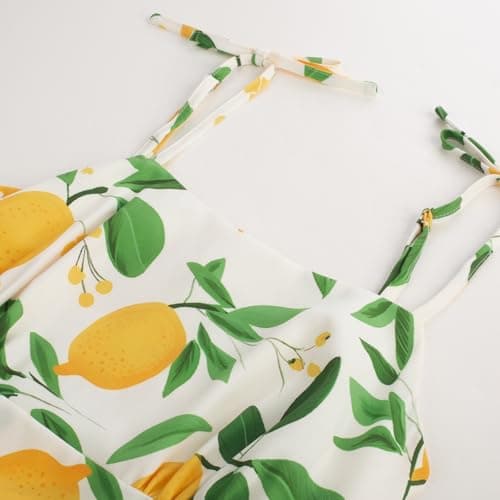 Lemon Floral 2026 Summer Sleeveless Sun Dresses Sweatheart Neck 1950s Vintage Retro Homecoming Graduation Dress Medium - Thumbnail 3