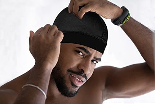 3PCS Silky Stocking Wave Caps, Compression Cap for Men Doo Rag, Award 1 Durag (Black) - Thumbnail 6