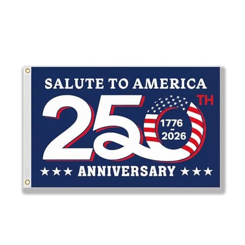 250th Anniversary American Flag, Semiquincentennial Commemorative 1776-2026, USA 250 3x5 Ft Flags, Double-Sided Printed, Three-Layer Fabric, Outdoor Decorative Flag (Beige) - Image 1