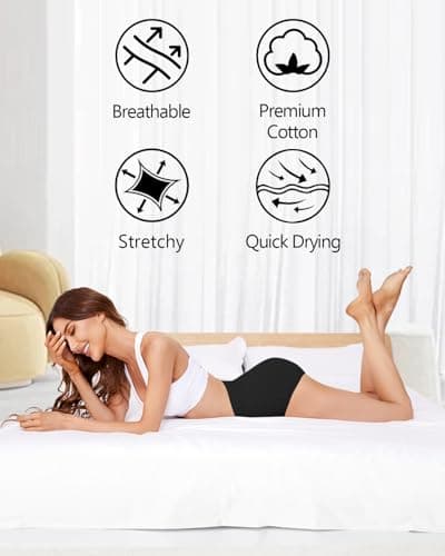 CleainKorte Womens Underwear Cotton Hipster Ladies Panties for Women Mid Rise Coverage Briefs Strech Breathable - 5 Pack - Thumbnail 3