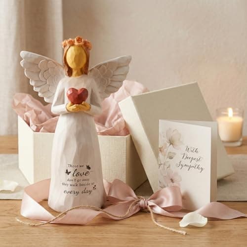 Kohehe Sympathy Gifts for Loss of Loved One, 5.12" Heart Angel Figurine Memorial Gift for Loss of Baby Mom Dad Grandma,Thoughtful Comforting Gifts for Funerals,Memorials, Anniversaries of Loss - Thumbnail 5