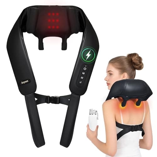 Joyset Neck Massager with Heat, Cordless Shiatsu Neck Massager for Pain Relief Deep Tissue, 6D Kneading Shiatsu Shoulder Massager for Mother's Day, Dad Mom and Friend - Image 1