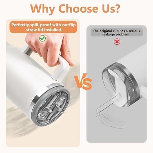Replacement Straw Lid for Stanley 40 oz Tumbler with Double Straw, Leak-Proof Clear Flip Top Compatible with Stanley Quencher H2.0, 2-Pack, Gray - Thumbnail 4