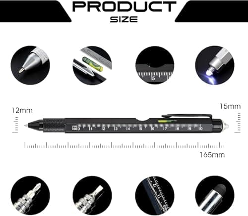 XBllcyiv Fathers Day Dad Gifts for Dad Husband, 9 in 1 Multitool Pen Set with LED, Stylus, Level, Screwdriver, Fathers Day Gift from Daughter Wife Son, Gadgets for Men, Father, Blue, 1 Pack (Orange) - Thumbnail 2