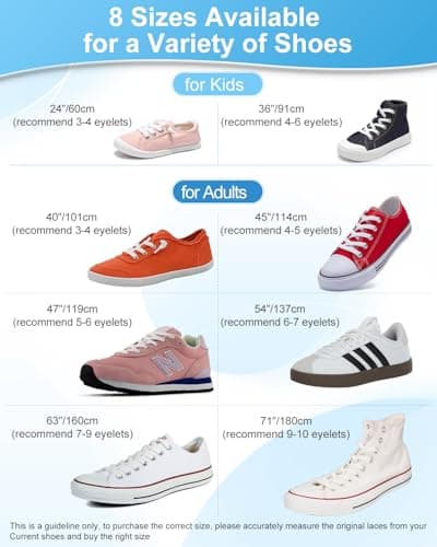 Neo-wows Elastic Shoe Laces, 2 Pairs No Tie Stretch Shoelaces for Sneakers, Slip On Laces for Kids & Adults - Thumbnail 4