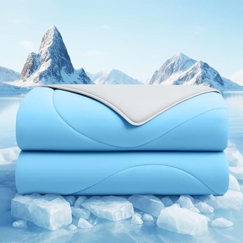 BestGlory Cooling Comforter Queen Size, Cooling Blankets for Hot Sleepers and Night Sweats, Double Side Cool Soft Light Micro Gravity and Breathable Absorb Heat Bed Blanket 90"×90" Inches, Dark Blue