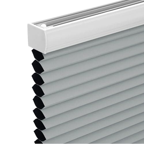 Changshade Cordless Cellular Shades, Blackout Honeycomb Shades for Windows, Pull Down Pleated Blinds, Easy to Install for Indoor Windows and French Doors,37" W x 72" H, Grey - Image 1