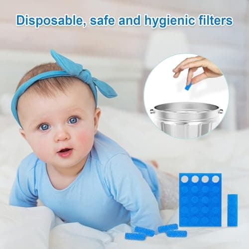 Baby Nasal Aspirator with 24 Filters & Soft Silicone Tip - Sealed Design for Newborns, Infants, Toddlers - BPA-Free, Hand Washable - Safe & Hygiene Nasal Sucker - Thumbnail 4