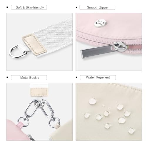 Mini Zip Around Dual Pouch Wristlet With 2 Straps Wristlet Keychain Wallet for Women Coin Purse Small Cute for Teen Girl - Thumbnail 5