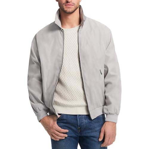 Weatherproof Garment Co. Men's Microfiber Classic Golf Jacket, Fog, Medium - Image 1
