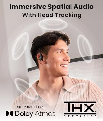 Cleer ARC 4 Plus Open Ear Earbuds,True Wireless Bluetooth Earphones with Dolby Audio and Head Tracking, Earhook Earbuds with 34H Playtime, IPX7 Waterproof Sports Headphones for Workout, EQ, Black - Thumbnail 2