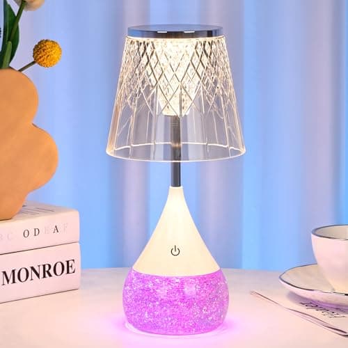 LKUA 7-Color Changing LED Night Light - Soothing Mood Lamp for Bedroom, Living Room & Office - Relaxing Flashing Glass Decoration Light ((Decorative Art)) - Thumbnail 4
