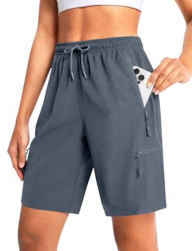 Cyasundent Women's 7" Hiking Cargo Shorts Lightweight Stretch Quick Dry Athletic Golf Summer Bermuda Shorts for Women (Dark Grey_XXL) - Image 1