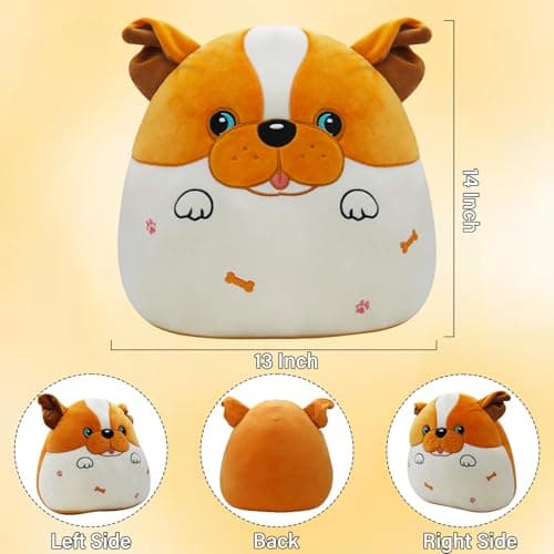 Bulldog Stuffed Animal Body Pillow - 14 Inch Large Dog Stuffed Animal Body Pillow for Adult Kids Bulldog Loved Decorative Animal Pillow Giant Pet Puppy Plush Cushion Hugging Pillow for Sofa Bed - Thumbnail 3