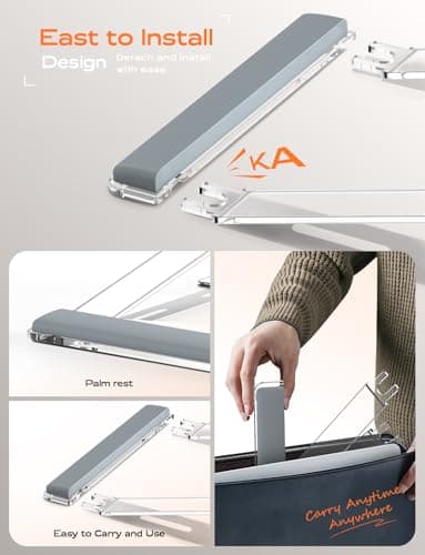 LOXP Acrylic Laptop Stand for Desk, Laptop Stand with Wrist Support, Ergonomic Detachable Laptop Riser, Acrylic Protable, Computer Stand for MacBook Air Pro, HP, Dell, XPS, HP (10-17") Laptops - Thumbnail 5