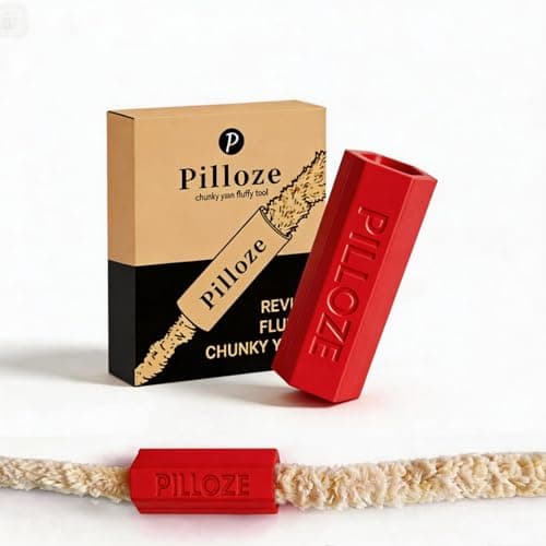 Pilloze Chunky Yarn Fluffer - Yarn Fluffing Tool for Crochet & Knitting Projects, Compact Portable Yarn Texture Enhancer for DIY Craft Enthusiasts, Red - Image 1