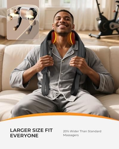 CooCoCo FSA Eligible Cordless Neck Massager - Upgraded Back Massager for Pain Relief Deep Tissue, Shoulder Massager with Heat, 6D Shiatsu Kneading, HSA Store Massager Gifts for Mom Dad - Thumbnail 3