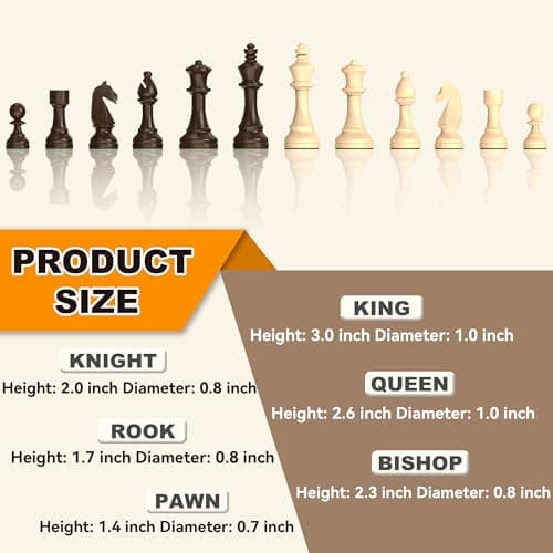 Premium Natural Walnut 13" x 13" Magnetic Wooden Chess Set with 1 Built-in Storage Drawers - 2 Bonus Extra Queens - 24 Checkers Pieces - Staunton Chess Pieces, Board Games Chess Sets - Thumbnail 4