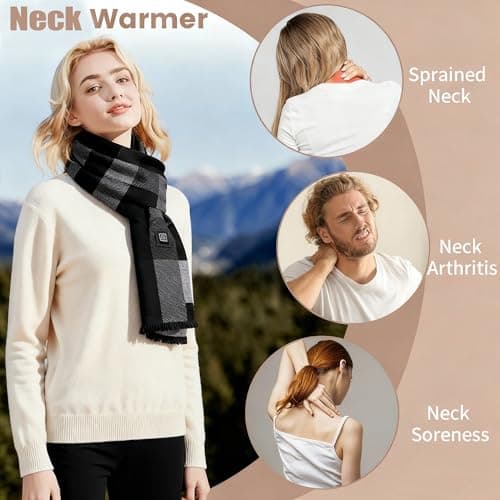 POKUSI Heated Scarf for Women Men, Eletric Heated Scarf with Rechargeable Battery 5000mAh, Ideal Gift for Christmas - Thumbnail 4