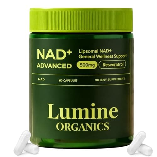 1PCSLumine Organics NAD+ Supplement for Energy Metabolism Support, Liposomal Capsules Containing Resveratrol,Nicotinamide Ribosidean & Quercetin,Alternative to NMN Supplement,Gluten-Free,Vegan (1PCS) - Image 1