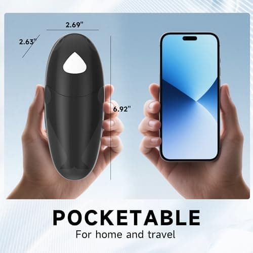 ROLWAY Can Opener, Easy Control Electric Can Opener with Non-Slip Design, Safe and Efficient Can Opener for Seniors, Smooth Edge, Hands Free for Home or Travel, Black - Thumbnail 4