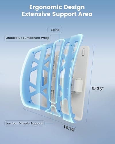 Beleduc Lumbar Support Pillow for Office Chair- Ergonomic Back Support Pillow with Adjustable Height, Improves Posture, Back Cushion with Straps for Home, Office, Car - Thumbnail 4