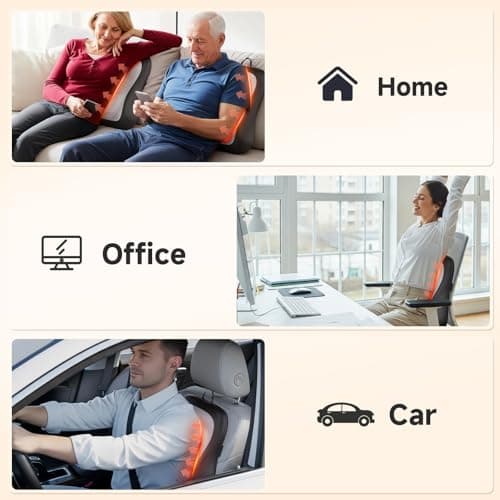 Zorynae Shiatsu Back and Neck Massager for Pain Relief Deep Tissue, Up and Down Rolling Back Massager with Heat, 3D Kneading Massage for Office Home, Birthday Gifts for Women Men Mom Dad - Thumbnail 5