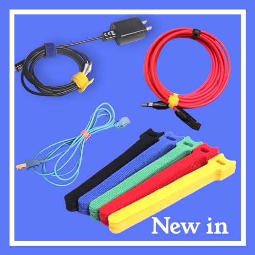 60PCS Reusable Cable Ties Hook and Loop Straps, 6 Inch Colored Cord Ties Cable Management Cord Organizer for Desk Wire Organizers for Power Electronic Cords Charging Computer Cables - Thumbnail 4