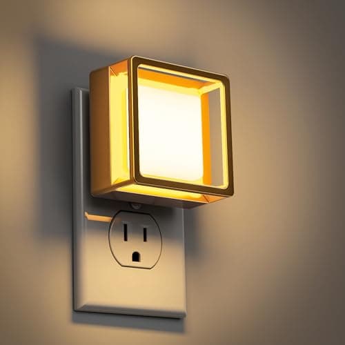 DORESshop Night Light, Night Lights Plug into Wall,2 Pack 3000K LED Nightlight with Adjustable Brightness, Automatic Night Light Plug in with Light Sensor for Bathroom Hallway Room Decor, Gold - Image 1