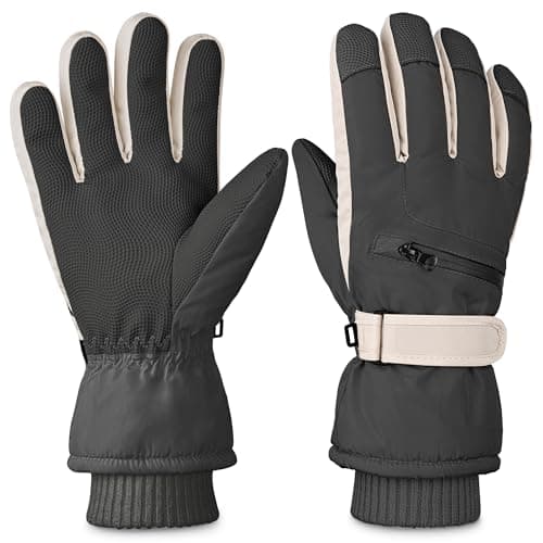 Gilotop Winter Ski Gloves for Men & Women - Waterproof Thermal Windproof with Touchscreen,Non-Slip Grip for Outdoor Skiing Hiking Snowboard