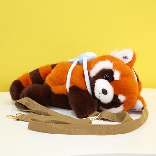 buyborgood Stuffed Animal Backpack Crossbody Bag Realistic Plush Shoulder Bag - Thumbnail 3