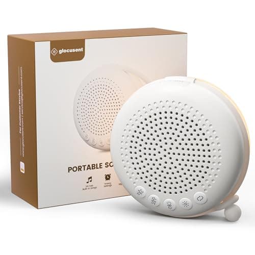 Glocusent 3-in-1 Portable Baby Sound Machine, White Noise Machine for Sleeping, Night Light & Phone Connected Speaker 34 Sounds Timing Function 1000mAh Large Battery Designed for Travel - Image 1