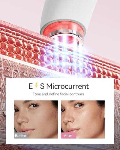 FliKEZE Red Light Therapy Device for Face and Neck, 3-in-1 Microcurrent & Vacuum Facial Massager, Skin Tightening, Firming and Anti-Aging Skincare Tool (White) - Thumbnail 4