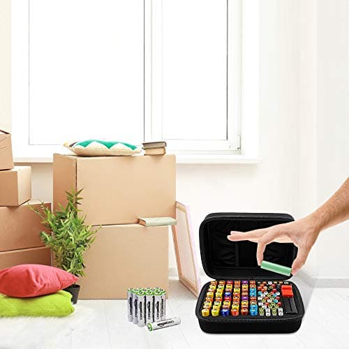Comecase Battery Organizer Storage Box Case Holder for 48 x AA, 48 x AAA Total 96 Batteries with Battery Tester, Extra 2 Pockets for Other Accessories - Thumbnail 6
