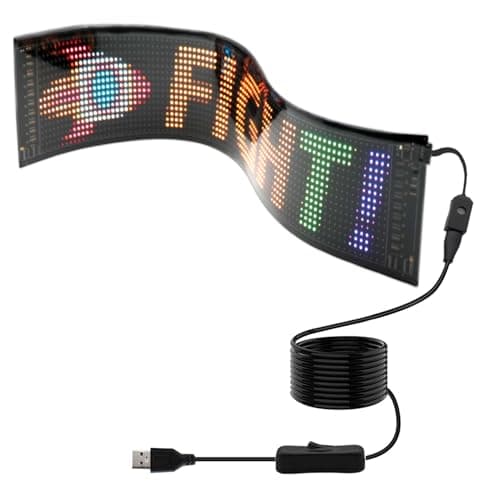 wooaismart Programmable LED Scrolling Sign - Full Color Display Board with Bluetooth APP Control - Custom Text & GIF Patterns - Perfect for Business Advertising & Car Displays (Full Color, 23" x 5") - Image 1