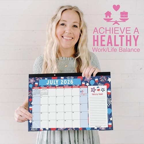 Hadley Designs Large Desk Calendar 2026-2027 - Desktop Calendar 2026, 18-Month Desk Calendars for Home, Office & Classroom, Cute Colorful Classroom Must Haves, Gifts for Coworkers, Teachers & Students - Thumbnail 5