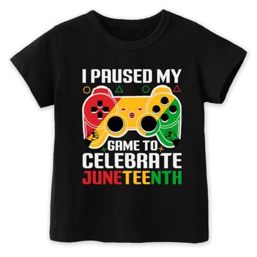 Todder Boys Juneteenth Shirts for Girls Kids, Funny African American History Shirts 1865 Peace Love Tees 2-8T - Image 1