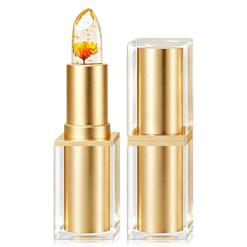CAMERIC Clear Color Changing Lipstick Daisy Flower Jelly,Temperature Change Ph Adjusting Tinted Lip Balm, Moisturizing, Long Lasting, Magic Color Change Transferproof Lip Gloss - Image 1