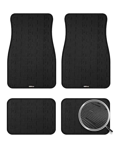 OEMATS Ultra Durable Car Floor Mats, Premium PVC Coil All-Weather Automotive Floor Mats, Universal Fit with Anti-Slip Nibbs Backing, Waterproof | Wear Resistant | Flame Retardant, Black 4PCS - Image 1