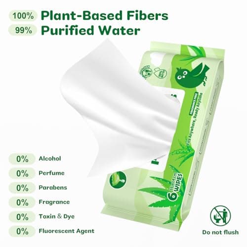 Dorahoney Unscented Wet Wipes Travel Size with Aloe Vera, Hypoallergenic Pocket Wipes for Sensitive Skin, 99% Water Moisturizing Mini Wipes Travel Essentials, 48 Count (8 Packs of 6) - Thumbnail 4