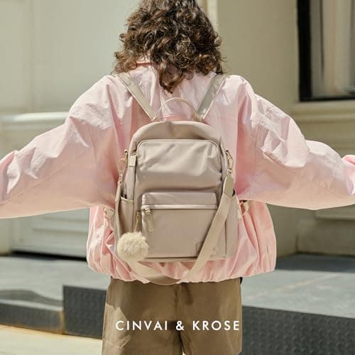 CinvaiKrose Laptop Backpacks for Women, Large Work Travel Laptop Purses - Thumbnail 2