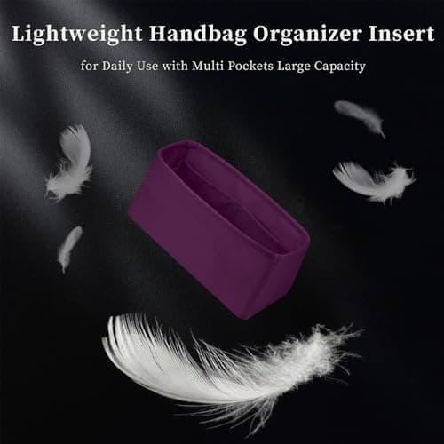 KINGS IN BAG Women's Purse Organizer Insert - Satin & Lightweight Fabric with Inside Pockets, Portable for Commute, Travel, Shopping, and Evening, Multicolor Options, Fits for Kelly 35(Anemone, KL35) - Thumbnail 6