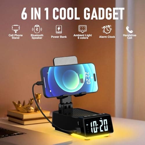 GLOPUS Gifts for Men, Cell Phone Stand with Wireless Bluetooth Speaker, Birthday Gifts for Him Husband Boyfriend, Dad Gifts for Fathers Day, Cool Gadgets for Men - Thumbnail 3