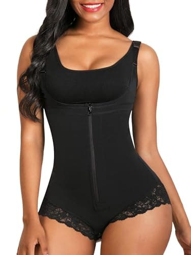 SHAPERX Women's Fajas Colombianas Shapewear Postpartum Tummy Control Body Shaper Butt Lifter Bodysuit,SZ7200-Black-XL - Image 1
