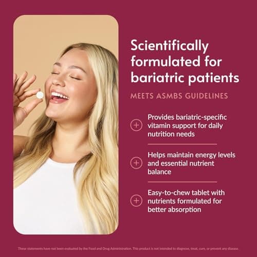 Bariatric Advantage Chewable Ultra Solo Without Iron - Once-Per-Day Daily Multivitamin - for Bariatric Surgery Patients - Thiamin, Vitamin A & More - Gluten-Free - Citrus - 30 Count - Thumbnail 2