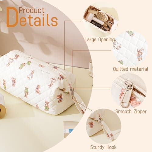 YATFRIK Quilted Hair Tools Travel Organizer Bag, Portable Carrying Case for Hair Dryer & Styling Tools, Cute Travel Hairdryer Bag for Women - Thumbnail 3