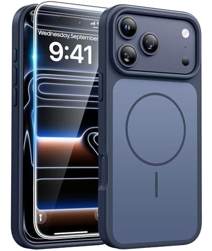FNTCASE for iPhone 17 Pro Max Case Deep Blue: [Compatible with Magsafe] [Magnetic Phone Cover with Screen Protector] Military Grade Shockproof Protective Dual-Tone Design‌ for 17 ProMax, 6.9 inch - Image 1
